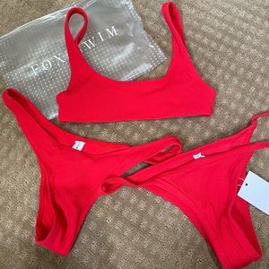 White Fox Boutique Ted Bikini with 2 style Bottoms